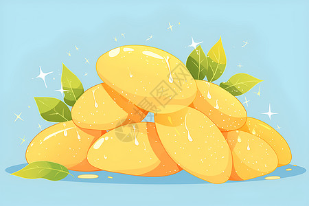 瑰丽鲜黄的芒果图片