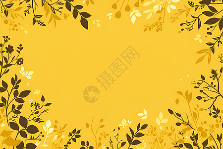 黄色背景前的藤蔓图片