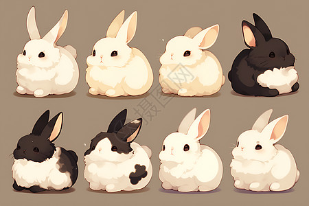 一群兔子图片