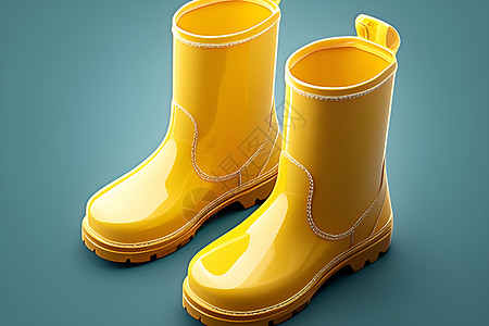 黄色的雨靴图片