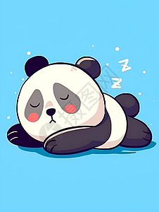 趴着睡觉的熊猫图片