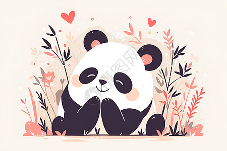 开心玩耍中的熊猫图片