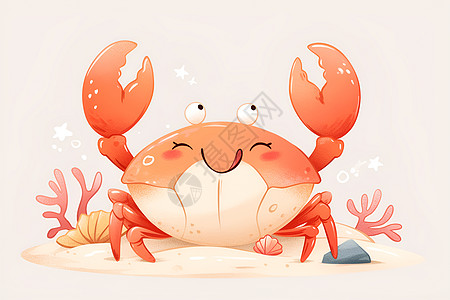 螃蟹可爱的微笑图片