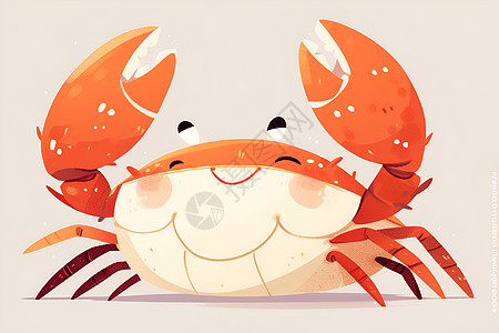 欢乐螃蟹插画图片