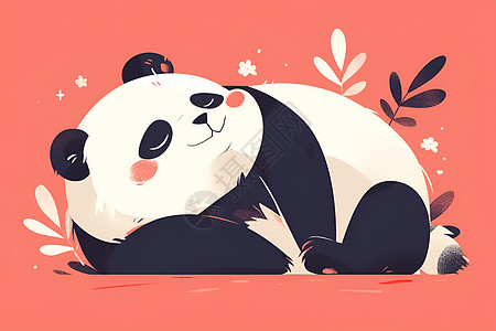 熊猫静静躺在地上图片