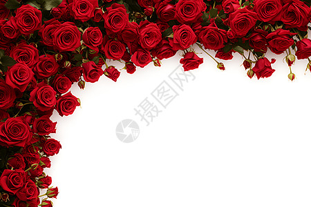 鲜红色玫瑰花图片