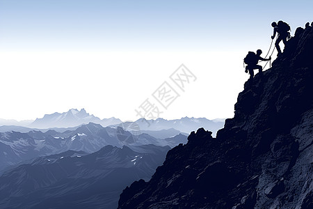 山峰上的攀登者图片