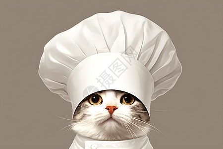 厨师装扮的猫图片