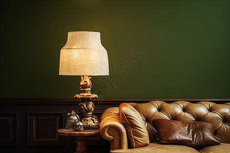 绿墙前的沙发图片