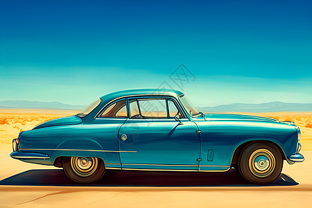 复古的蓝色汽车图片