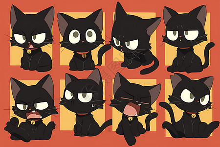 黑猫表情包图片