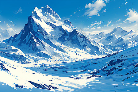 冬天的山景图片