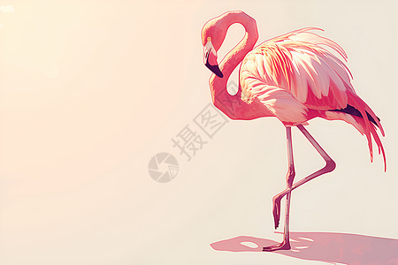 粉色的美丽火烈鸟图片