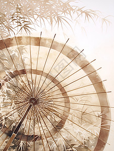 浮雕油纸阳伞图片