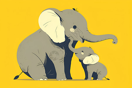 可爱插画大象图片