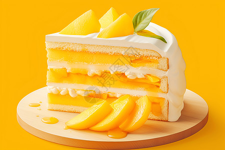 芒果蛋糕插画图片