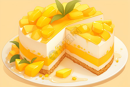 芒果蛋糕细腻的纹理图片
