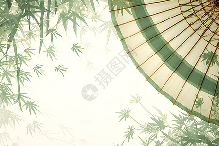 绿竹纹的油纸伞图片