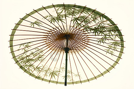 翠绿竹纹的悬挂油纸伞图片