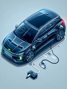 充电的电动汽车图片
