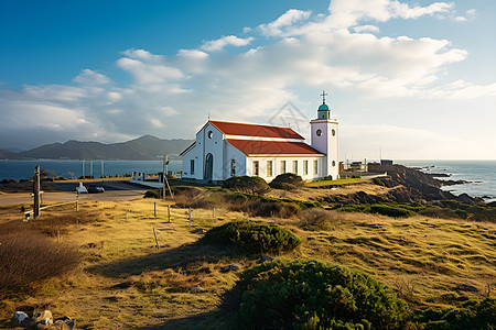 海边的教堂图片