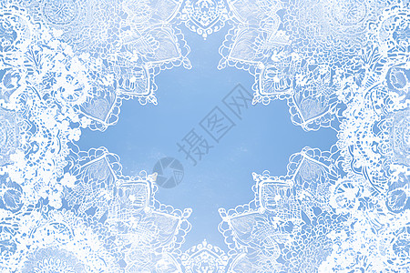 蓝白雪花壁纸图片