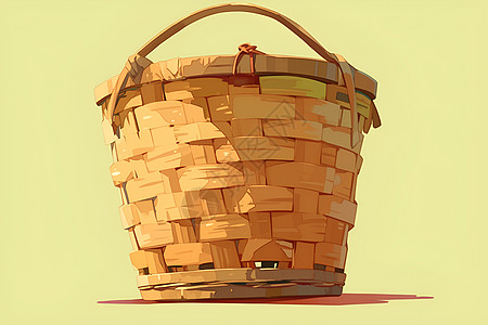 竹子编织的篮子图片