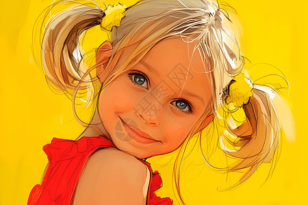 绘画的可爱小女孩图片