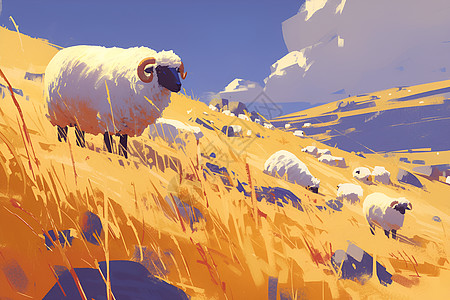 羊儿在草地上图片