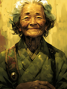 一位老妇人图片