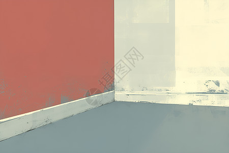 白色和红色的墙角图片