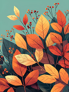 自然的秋季叶子图片