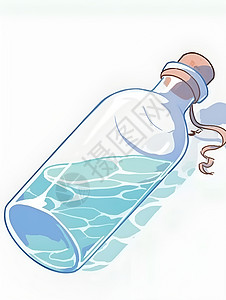 玻璃瓶插画图片
