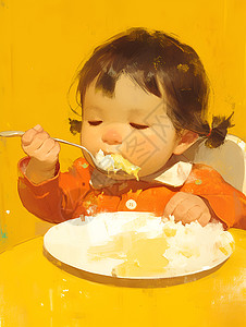 自己吃饭的小宝贝图片