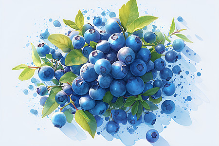 清凉夏日鲜蓝莓图片