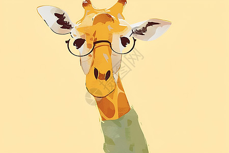长颈鹿戴着眼镜图片