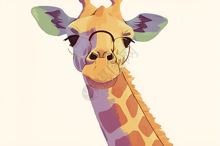 一只长颈鹿可爱的表情图片