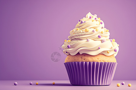 紫色的杯子蛋糕图片