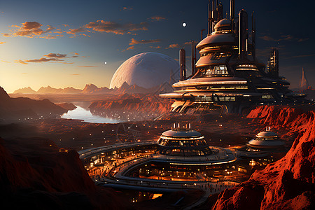 未来火星的城市图片