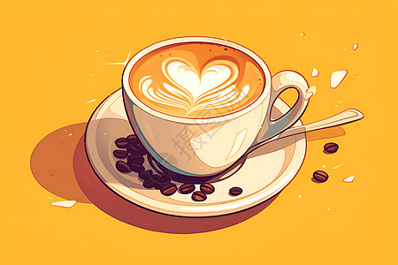 咖啡艺术插画图片