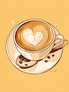 香浓的咖啡插画图片