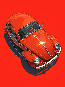红色甲壳虫汽车图片