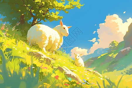 绵羊的乡村童话图片