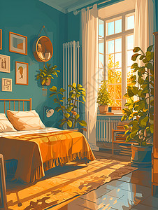 温馨卧室色彩实验图片