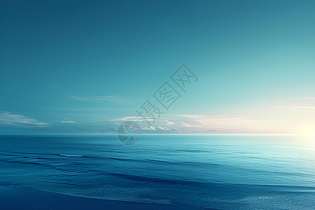 夕阳余晖下的大海图片