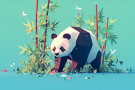 竹林里的大熊猫图片