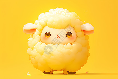 快乐的黄色小羊图片