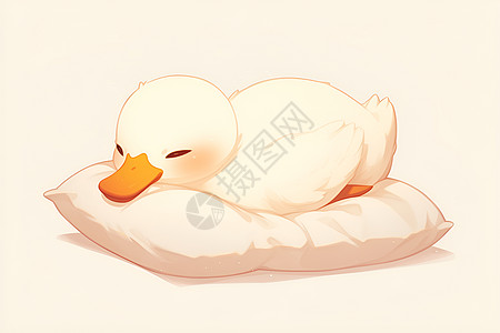 枕头上休息的鸭子图片
