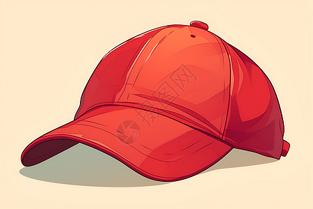 红色棒球帽的简约设计图片