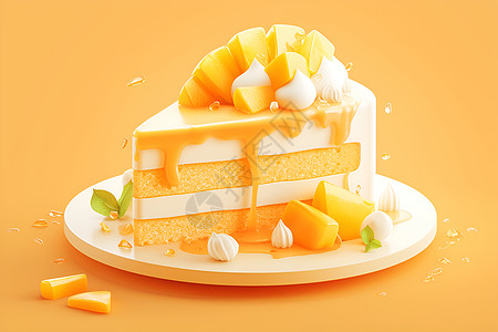 蜜椰奶油芒果蛋糕图片